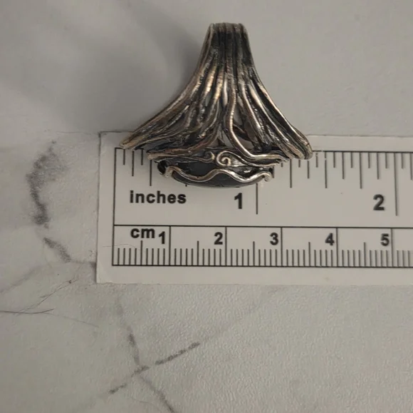 Or Paz Silver and Black Statement Ring - Picture 3 of 7
